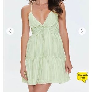 Pinstriped Cutout Mini Dress